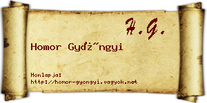 Homor Gyöngyi névjegykártya